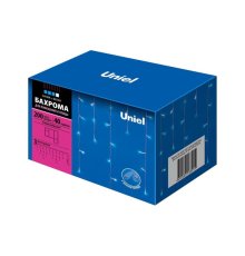 Уличная светодиодная гирлянда (UL-00007210) Uniel бахрома 220V синий/белый ULD-B3007-200/TTK Blue-White IP44