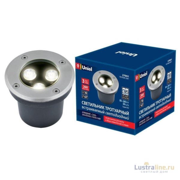 Ландшафтный светодиодный светильник (UL-00006820) Uniel ULU-B10A-3W/2700K IP67 Grey Ландшафтный светодиодный светильник (UL-00006820) Uniel ULU-B10A-3W/2700K IP67 Grey