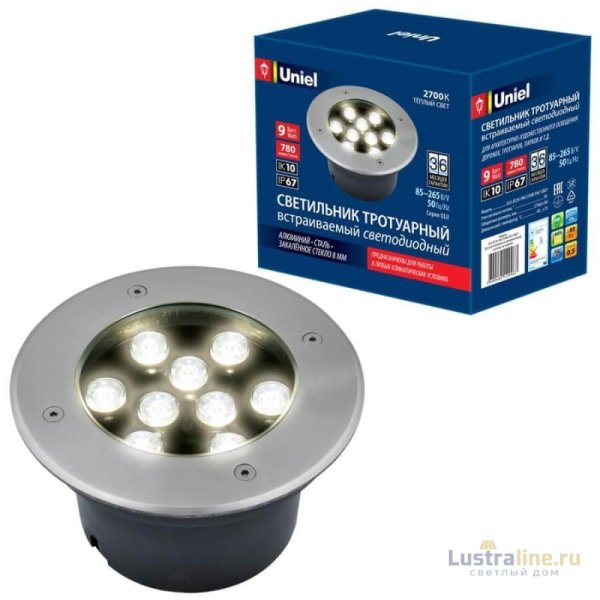 Ландшафтный светодиодный светильник (UL-00006826) Uniel ULU-B12A-9W/2700K IP67 Grey Ландшафтный светодиодный светильник (UL-00006826) Uniel ULU-B12A-9W/2700K IP67 Grey