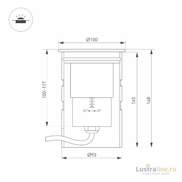 Грунтовый светильник Arlight ART-GROUND-ZOOM-R100-15W Warm3000 038172 Грунтовый светильник Arlight ART-GROUND-ZOOM-R100-15W Warm3000 038172