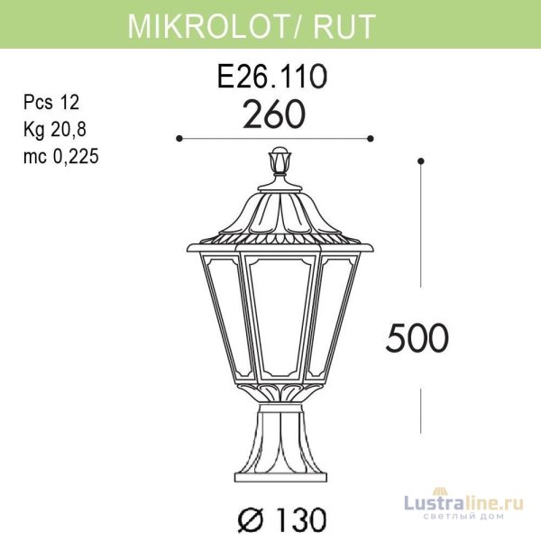 Уличный светильник Fumagalli Mikrolot/Rut E26.110.000.BYF1R