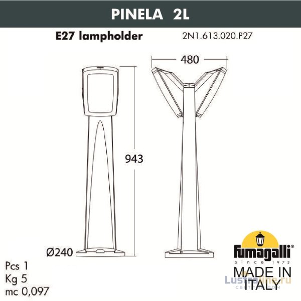 Ландшафтный светильник Fumagalli Germana 2N1.613.020.WYF1R
