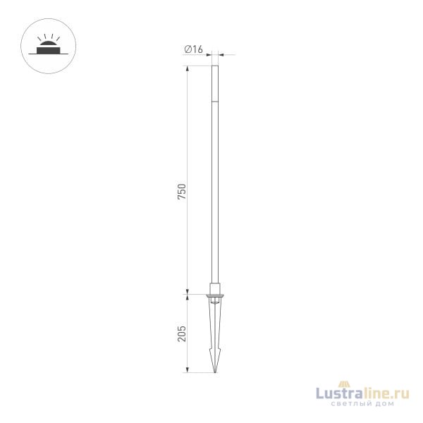Ландшафтный светильник Arlight KT-Canna-L750-1W Warm3000 034162 Ландшафтный светильник Arlight KT-Canna-L750-1W Warm3000 034162