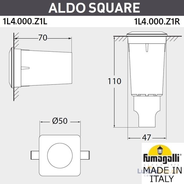 Грунтовый светильник Fumagalli Aldo 1L4.000.000.AXZ1L Грунтовый светильник Fumagalli Aldo 1L4.000.000.AXZ1L
