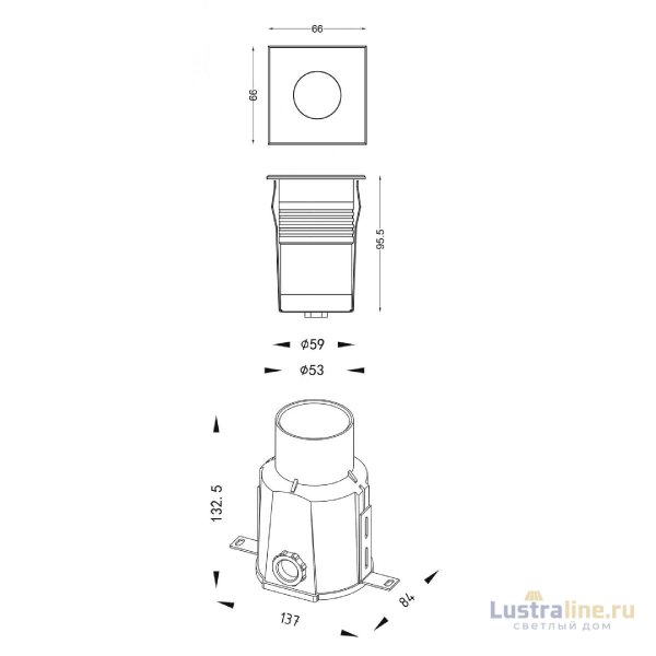 Грунтовый светильник Deko-Light Square COB 730468