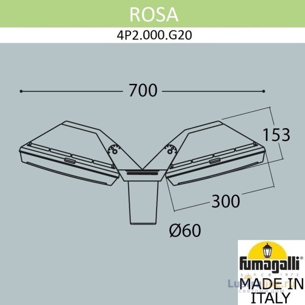 Уличный светильник Fumagalli Guizeppe 4P2.000.G20.LYF1R