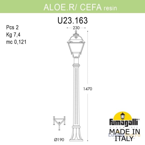 Садовый светильник Fumagalli U23.163.000.WXF1R Садовый светильник Fumagalli U23.163.000.WXF1R