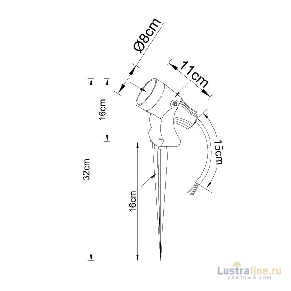 Грунтовый светильник Arte Lamp Elsie A4715IN-1BK Грунтовый светильник Arte Lamp Elsie A4715IN-1BK