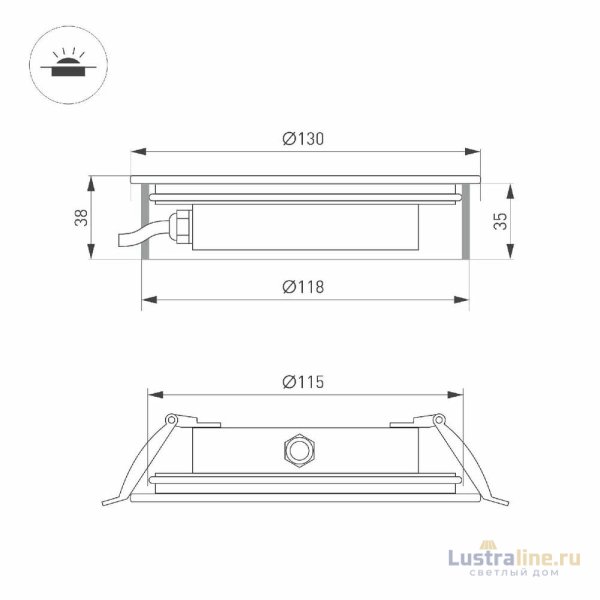 Грунтовый светильник Arlight ART-GROUND-SLIM-R130-9W Warm3000 (SL, 30 deg, 24V) 038165 Грунтовый светильник Arlight ART-GROUND-SLIM-R130-9W Warm3000 (SL, 30 deg, 24V) 038165
