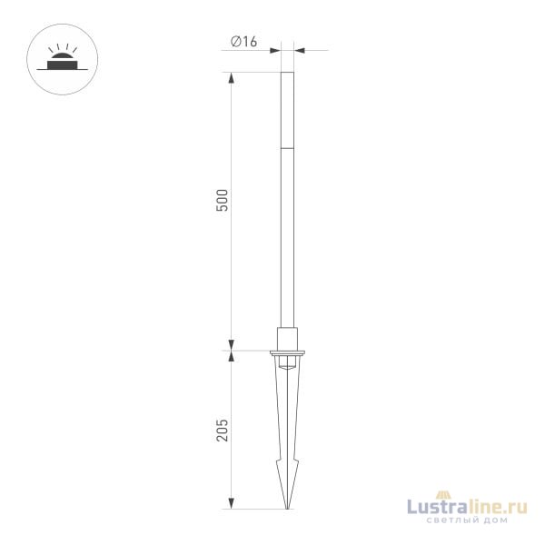 Ландшафтный светильник Arlight KT-Canna-L500-1W Warm3000 034161 Ландшафтный светильник Arlight KT-Canna-L500-1W Warm3000 034161