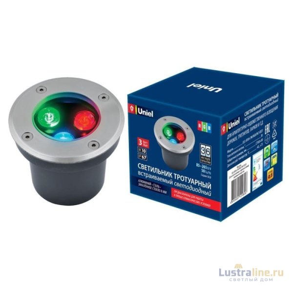 Ландшафтный светодиодный светильник (UL-00006818) Uniel ULU-B10A-3W/RGB IP67 Grey Ландшафтный светодиодный светильник (UL-00006818) Uniel ULU-B10A-3W/RGB IP67 Grey