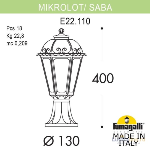 Садовый светильник Fumagalli K22.110.000.AXF1R
