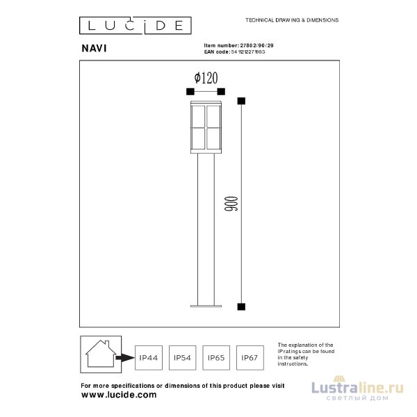 Ландшафтный светильник Lucide Navi 27802/90/29 Ландшафтный светильник Lucide Navi 27802/90/29