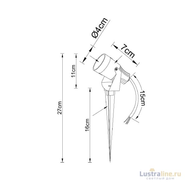 Грунтовый светильник Arte Lamp Elsie A4705IN-1BK Грунтовый светильник Arte Lamp Elsie A4705IN-1BK