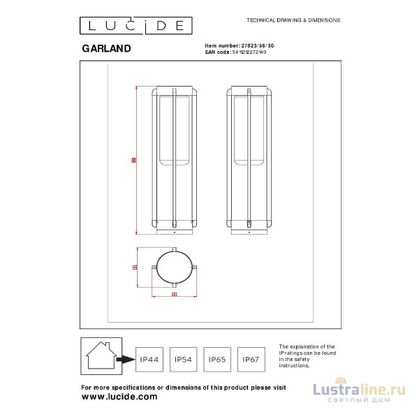 Уличный светильник Lucide Garland 27823/56/30