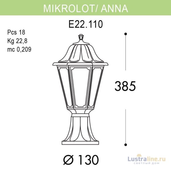 Уличный светильник Fumagalli Mikrolot/Anna E22.110.000.WYF1R Уличный светильник Fumagalli Mikrolot/Anna E22.110.000.WYF1R