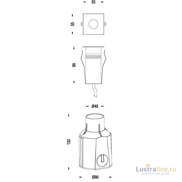 Грунтовый светильник Deko-Light Square COB 730244