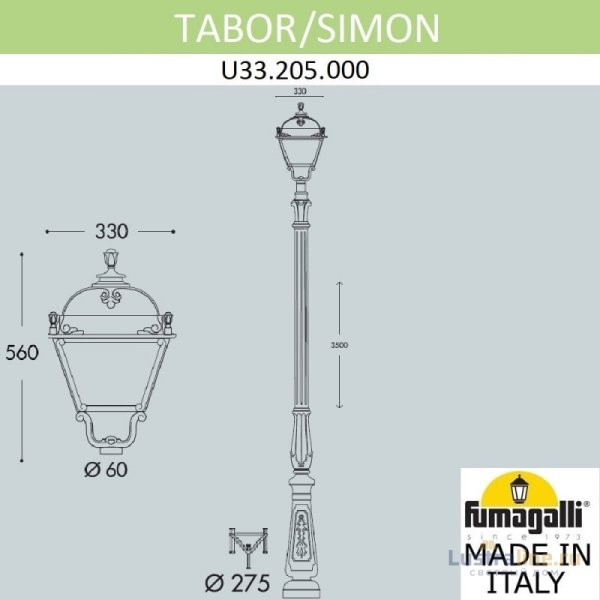 Садовый светильник Fumagalli U33.205.000.AXH27 Садовый светильник Fumagalli U33.205.000.AXH27