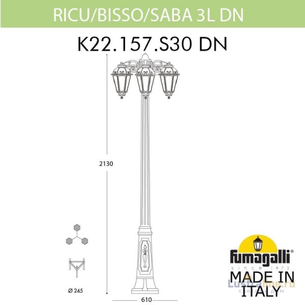 Садовый светильник Fumagalli K22.157.S30.AYF1RDN Садовый светильник Fumagalli K22.157.S30.AYF1RDN