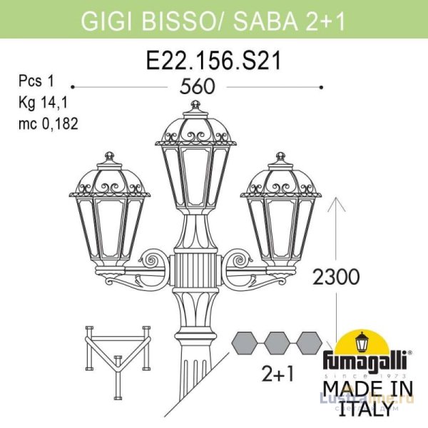 Садовый светильник Fumagalli K22.156.S21.AYF1R Садовый светильник Fumagalli K22.156.S21.AYF1R