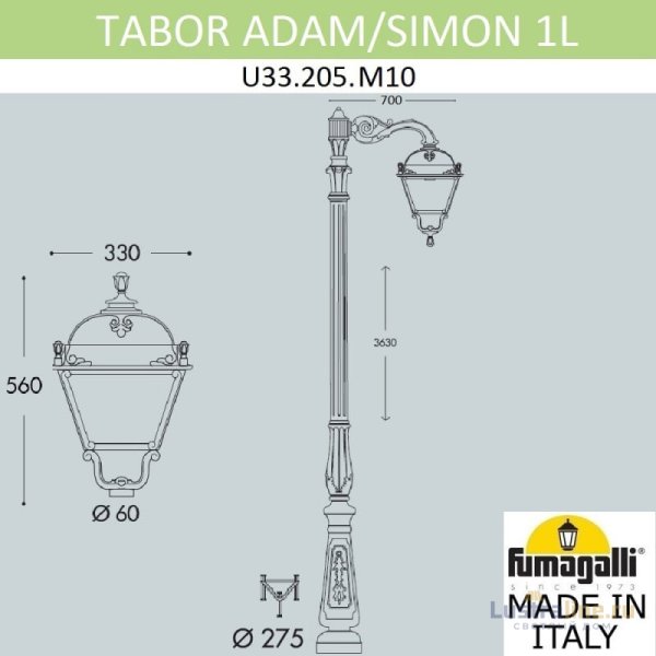Садовый светильник Fumagalli U33.205.M10.AXH27