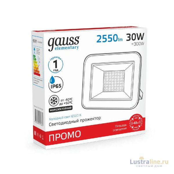 Прожектор светодиодный Gauss Elementary Промо 30W 6500К 613100330P