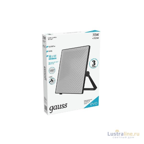 Прожектор светодиодный Gauss Evo 70W 6500К 687511370 Прожектор светодиодный Gauss Evo 70W 6500К 687511370