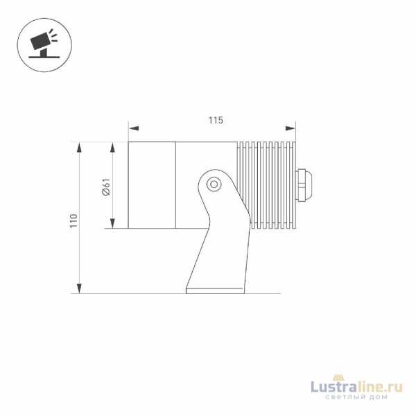 Прожектор Arlight ALT-RAY-R61-12W Day4000 (DG, 6 deg, 230V) (Arlight, IP67 Металл, 3 года) 042584