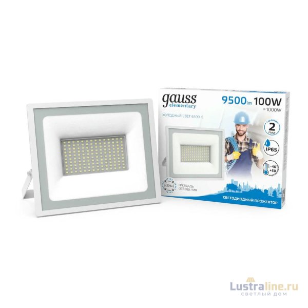 Прожектор светодиодный Gauss Slim 100W 6500К 613120300 Прожектор светодиодный Gauss Slim 100W 6500К 613120300