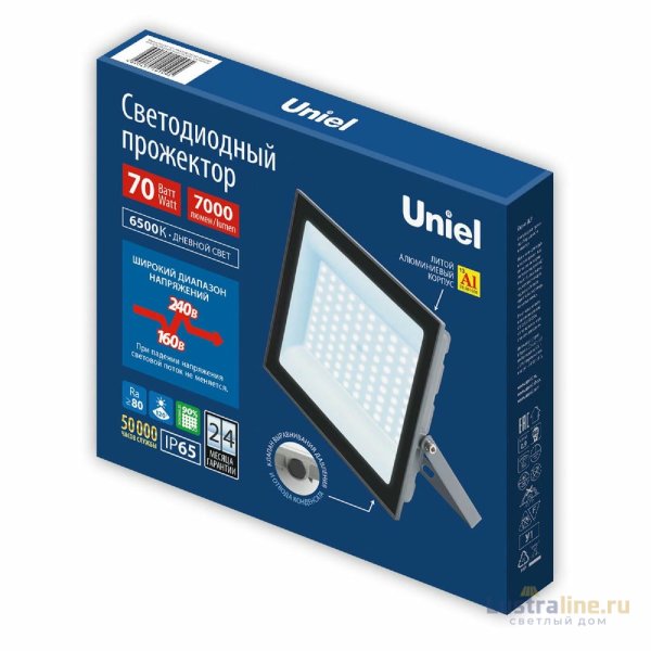 Прожектор Uniel ULF-F23-70W/6500K IP65 160-240V GREY UL-00011847