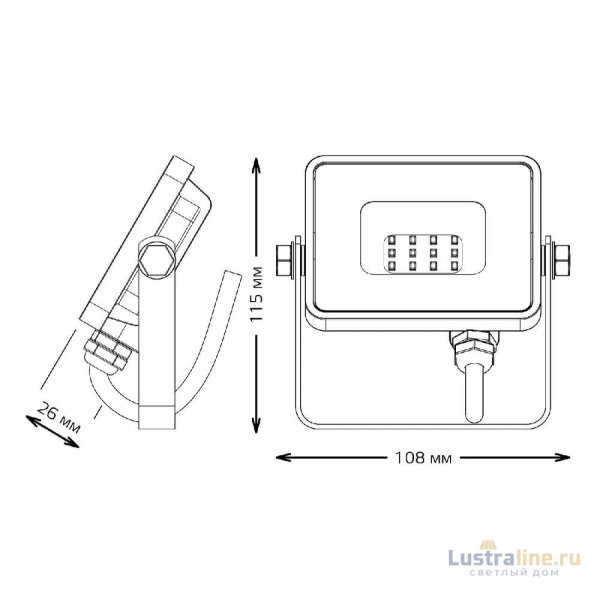 Прожектор светодиодный Gauss Qplus 10W 6500К 613511310
