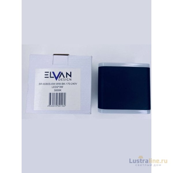 Уличный настенный светильник Elvan GW-6080S-6W-WW-BK Уличный настенный светильник Elvan GW-6080S-6W-WW-BK