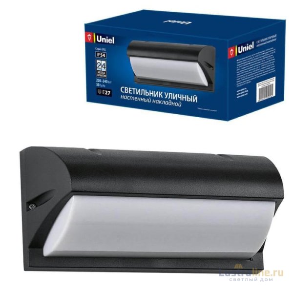 Уличный настенный светильник (UL-00006807) Uniel UUL-S07A 60W/E27 IP54 Black Уличный настенный светильник (UL-00006807) Uniel UUL-S07A 60W/E27 IP54 Black