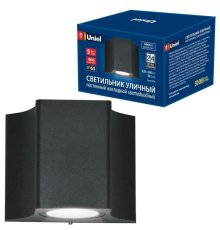 Уличный настенный светодиодный светильник (UL-00006799) Uniel ULU-S24A-5W/4000K IP65 Black
