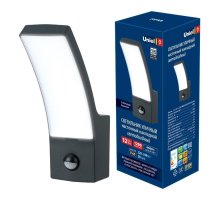 Уличный настенный светодиодный светильник (UL-00006811) Uniel ULU-S71A-12W/4000K Sensor IP65 Black