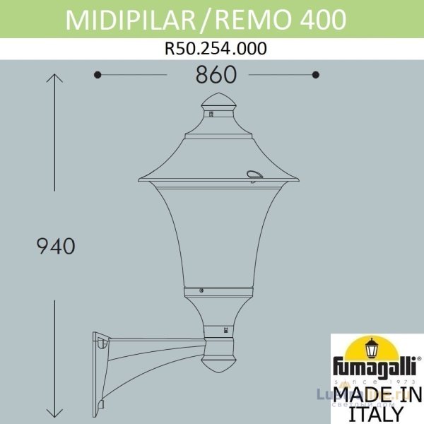 Уличный настенный светильник Fumagalli Remo R50.254.000.AXH27