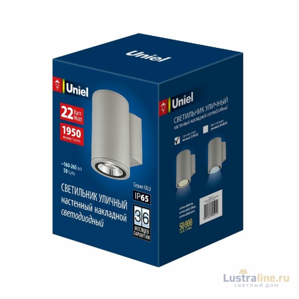 Уличный настенный светильник Uniel ULU-S21С-22W/2700K IP65 LIGHT GREY UL-00011082 Уличный настенный светильник Uniel ULU-S21С-22W/2700K IP65 LIGHT GREY UL-00011082