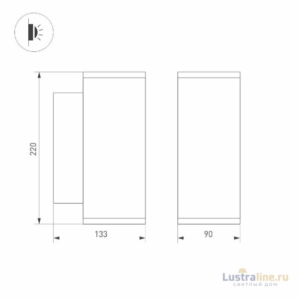 Уличный настенный светильник Arlight LGD-FORMA-WALL-TWIN-R90-2x12W Warm2700 052703 Уличный настенный светильник Arlight LGD-FORMA-WALL-TWIN-R90-2x12W Warm2700 052703