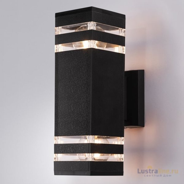 Уличный настенный светильник Arte Lamp Hadar A4421AL-2BK Уличный настенный светильник Arte Lamp Hadar A4421AL-2BK