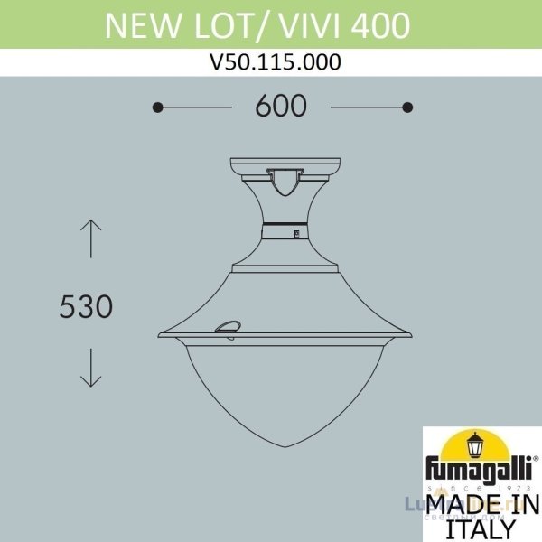 Уличный потолочный светильник Fumagalli Vivi V50.115.000.LXH27