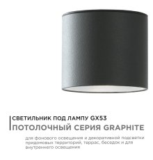 Уличный потолочный светильник Apeyron Graphite 11-115