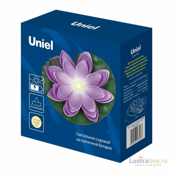 Светильник на солнечной батарее Uniel USL-S-828/PT060 PURPLE WATERLILY UL-00011601 Светильник на солнечной батарее Uniel USL-S-828/PT060 PURPLE WATERLILY UL-00011601