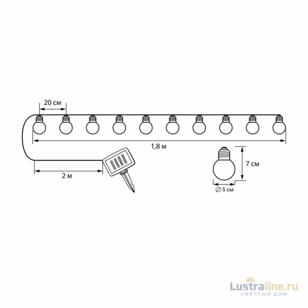 Садовая гирлянда на солнечной батарее Uniel USL-S-126/PT1800 FROST BULBS UL-00012697 Садовая гирлянда на солнечной батарее Uniel USL-S-126/PT1800 FROST BULBS UL-00012697