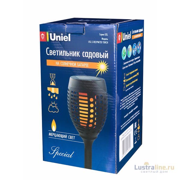 Светильник на солнечных батареях (UL-00004281) Uniel Фонари USL-S-183/PM490 Small Torch Светильник на солнечных батареях (UL-00004281) Uniel Фонари USL-S-183/PM490 Small Torch